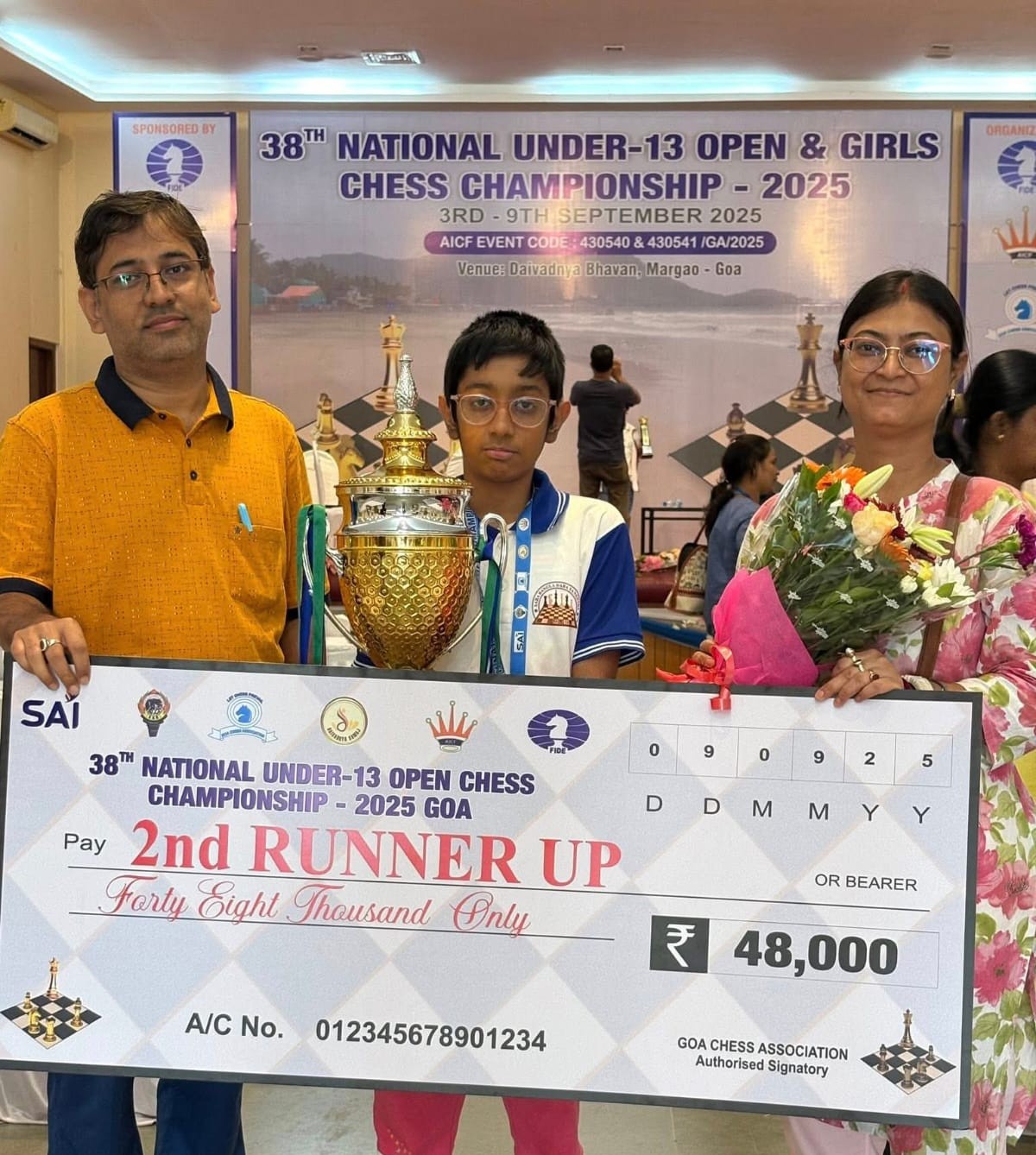 Happy kid playing chess